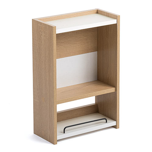 ケーブルボックス（タップボックス・ルーター収納ボックス・木製・高さ45cm・幅30cm・机上設置タイプ・ライト木目）