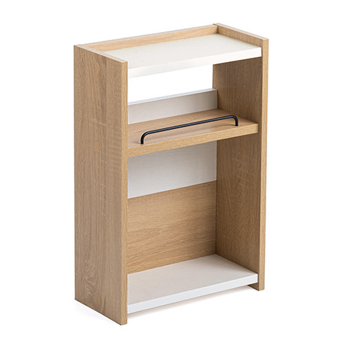 ケーブルボックス（タップボックス・ルーター収納ボックス・木製・高さ45cm・幅30cm・机上設置タイプ・ライト木目）