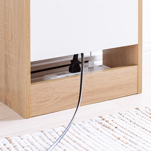 ケーブルボックス（タップボックス・ルーター収納ボックス・木製・高さ45cm・幅30cm・机上設置タイプ・ライト木目）