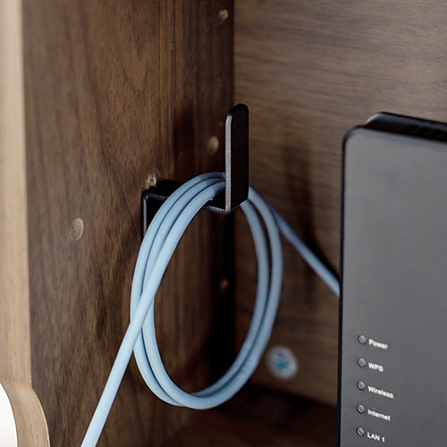 ケーブルボックス お掃除ロボット対応 3段（ルーター収納・タップボックス・ロボット掃除機・木製・高さ65cm・ダークブラウン）