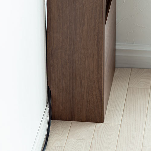 ケーブルボックス お掃除ロボット対応 3段（ルーター収納・タップボックス・ロボット掃除機・木製・高さ65cm・ダークブラウン）