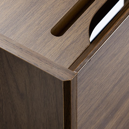 ケーブルボックス お掃除ロボット対応 3段（ルーター収納・タップボックス・ロボット掃除機・木製・高さ65cm・ダークブラウン）