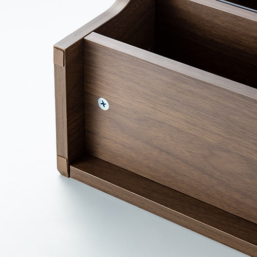 ケーブルボックス お掃除ロボット対応 3段（ルーター収納・タップボックス・ロボット掃除機・木製・高さ65cm・ダークブラウン）