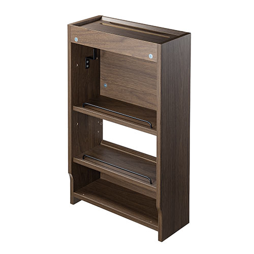 ケーブルボックス お掃除ロボット対応 3段（ルーター収納・タップボックス・ロボット掃除機・木製・高さ65cm・ダークブラウン）