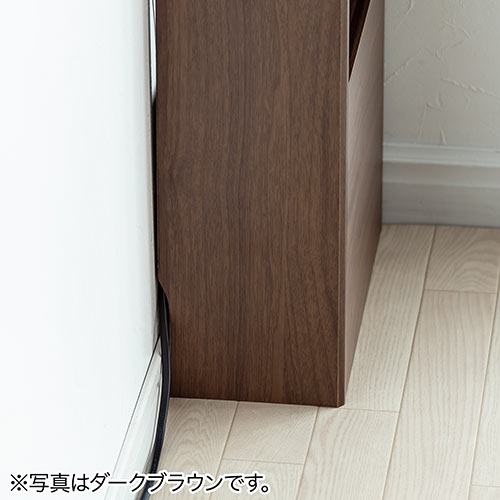 ケーブルボックスルーター収納タップボックス ロボット掃除機設置 木製 3段 高さ65cm ライトブラウン