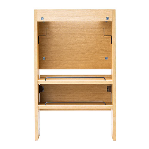 ケーブルボックスルーター収納タップボックス ロボット掃除機設置 木製 3段 高さ65cm ライトブラウン