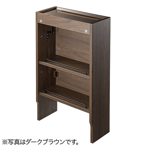 ケーブルボックスルーター収納タップボックス ロボット掃除機設置 木製 3段 高さ65cm ライトブラウン