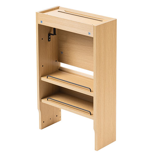 ケーブルボックスルーター収納タップボックス ロボット掃除機設置 木製 3段 高さ65cm ライトブラウン