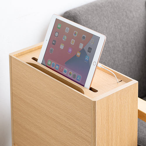 ケーブルボックスルーター収納タップボックス ロボット掃除機設置 木製 3段 高さ65cm ライトブラウン