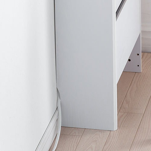 ケーブルボックス お掃除ロボット対応 3段（ルーター収納・タップボックス・ロボット掃除機・木製・高さ65cm・ホワイト）