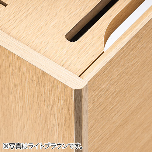 ケーブルボックス お掃除ロボット対応 3段（ルーター収納・タップボックス・ロボット掃除機・木製・高さ65cm・ホワイト）