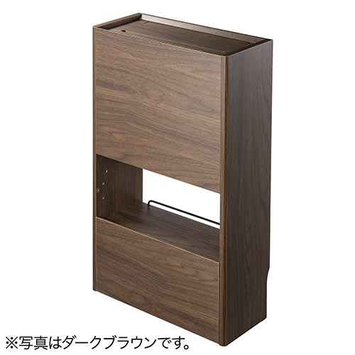 ケーブルボックス お掃除ロボット対応 3段（ルーター収納・タップボックス・ロボット掃除機・木製・高さ65cm・ホワイト）