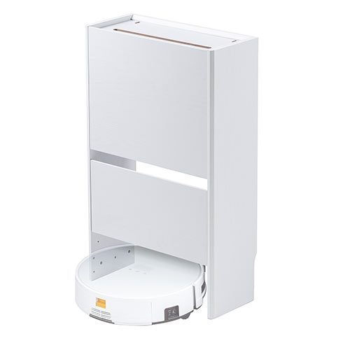 ケーブルボックス お掃除ロボット対応 3段（ルーター収納・タップボックス・ロボット掃除機・木製・高さ65cm・ホワイト）