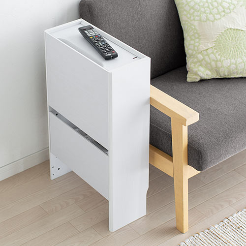 ケーブルボックス お掃除ロボット対応 3段（ルーター収納・タップボックス・ロボット掃除機・木製・高さ65cm・ホワイト）