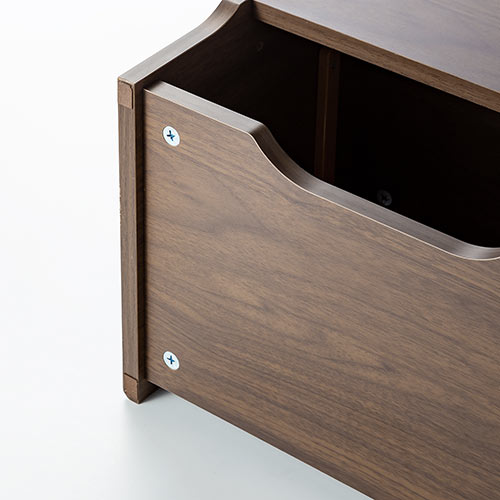 ケーブルボックス お掃除ロボット対応 2段（ルーター収納・タップボックス・ロボット掃除機・木製・高さ57.5cm・ダークブラウン）