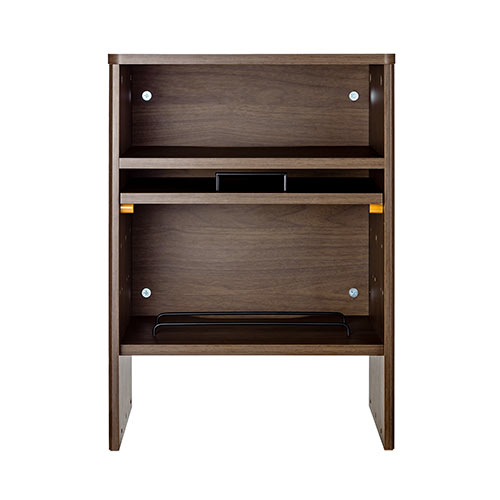 ケーブルボックス お掃除ロボット対応 2段（ルーター収納・タップボックス・ロボット掃除機・木製・高さ57.5cm・ダークブラウン）