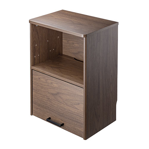 ケーブルボックス お掃除ロボット対応 2段（ルーター収納・タップボックス・ロボット掃除機・木製・高さ57.5cm・ダークブラウン）