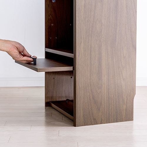 ケーブルボックス お掃除ロボット対応 2段（ルーター収納・タップボックス・ロボット掃除機・木製・高さ57.5cm・ダークブラウン）