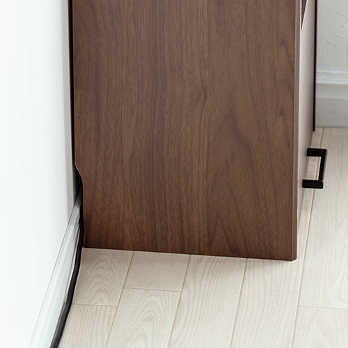 ケーブルボックス お掃除ロボット対応 2段（ルーター収納・タップボックス・ロボット掃除機・木製・高さ57.5cm・ダークブラウン）