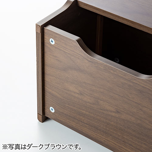 ケーブルボックス ルーター収納 タップボックス ロボット掃除機設置 木製 2段 高さ57.5cm ライトブラウン