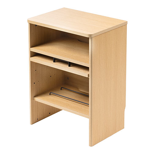 ケーブルボックス ルーター収納 タップボックス ロボット掃除機設置 木製 2段 高さ57.5cm ライトブラウン