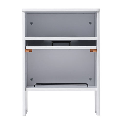 ケーブルボックス お掃除ロボット対応 2段（ルーター収納・タップボックス・ロボット掃除機・木製・高さ57.5cm・ホワイト）