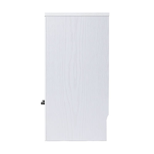 ケーブルボックス お掃除ロボット対応 2段（ルーター収納・タップボックス・ロボット掃除機・木製・高さ57.5cm・ホワイト）