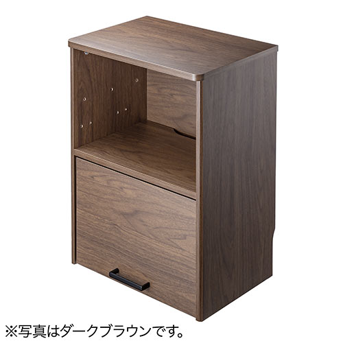 ケーブルボックス お掃除ロボット対応 2段（ルーター収納・タップボックス・ロボット掃除機・木製・高さ57.5cm・ホワイト）