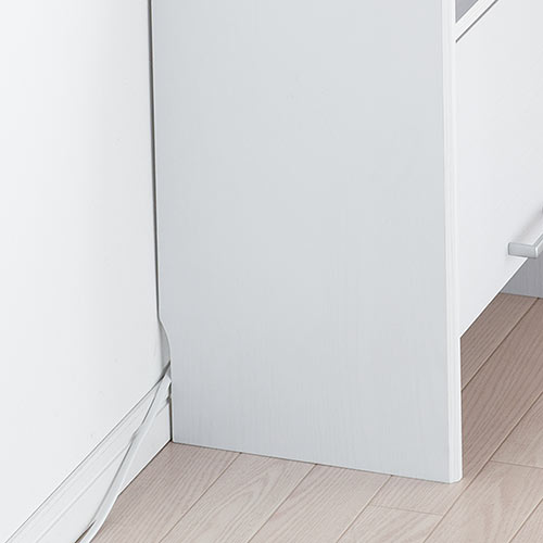 ケーブルボックス お掃除ロボット対応 2段（ルーター収納・タップボックス・ロボット掃除機・木製・高さ57.5cm・ホワイト）