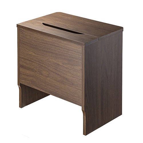 ケーブルボックス お掃除ロボット対応 1段（ルーター収納・タップボックス・ロボット掃除機設置・木製・高さ42cm・ダークブラウン）