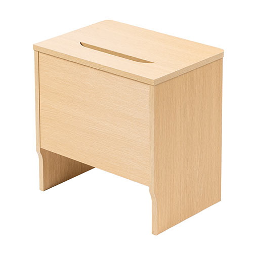 ケーブルボックス お掃除ロボット対応 1段（ルーター収納・タップボックス・ロボット掃除機設置・木製・高さ42cm・ライトブラウン）