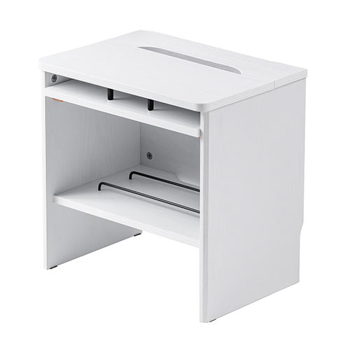 ケーブルボックス お掃除ロボット対応 1段（ルーター収納・タップボックス・ロボット掃除機設置・木製・高さ42cm・ホワイト）