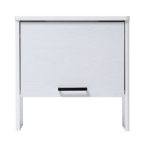 ケーブルボックス お掃除ロボット対応 1段（ルーター収納・タップボックス・ロボット掃除機設置・木製・高さ42cm・ホワイト）