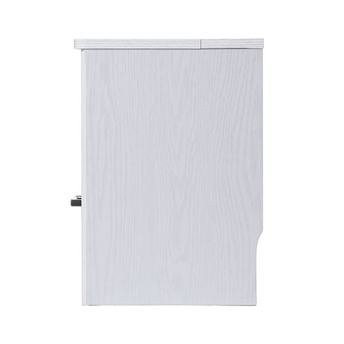 ケーブルボックス お掃除ロボット対応 1段（ルーター収納・タップボックス・ロボット掃除機設置・木製・高さ42cm・ホワイト）