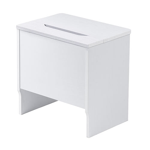 ケーブルボックス お掃除ロボット対応 1段（ルーター収納・タップボックス・ロボット掃除機設置・木製・高さ42cm・ホワイト）