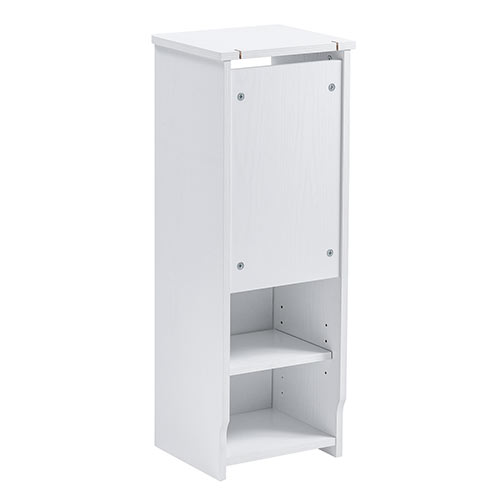 ルーター収納ボックス モデム収納 ラック ケーブルボックス コード収納 隙間収納 木製 扉付 ファックス台 電話台 FAX台 スリム 幅30cm ホワイト