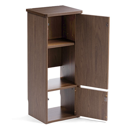 ルーター収納ボックス モデム収納 ラック ケーブルボックス コード収納 隙間収納 木製 扉付き ファックス台 電話台 FAX台 幅32cm ダークブラウン