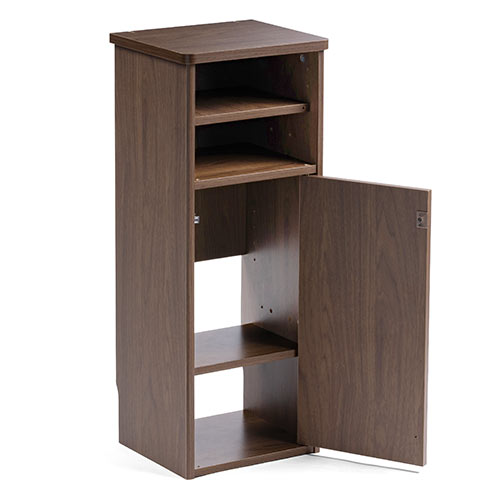 ルーター収納ボックス モデム収納 ラック ケーブルボックス コード収納 隙間収納 木製 扉付き ファックス台 電話台 FAX台 幅32cm ダークブラウン