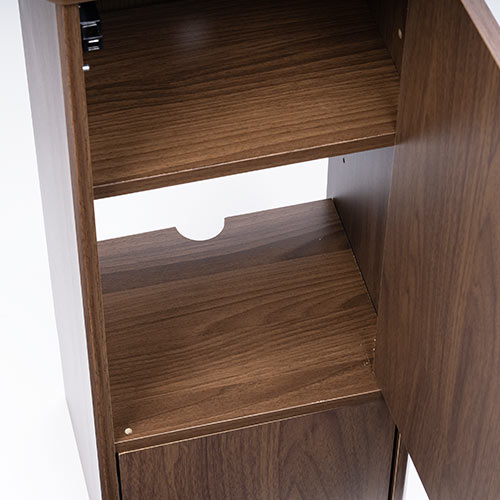 ルーター収納ボックス モデム収納 ラック ケーブルボックス コード収納 隙間収納 木製 扉付き ファックス台 電話台 FAX台 幅32cm ダークブラウン