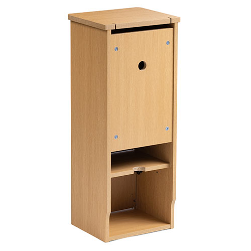 ルーター収納ボックス モデム収納 ラック ケーブルボックス コード収納 隙間収納 木製 扉付き ファックス台 電話台 FAX台 幅32cm ライトブラウン