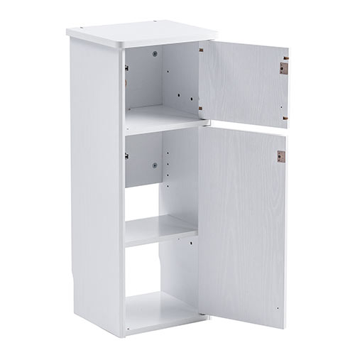 ルーター収納ボックス モデム収納 ラック ケーブルボックス コード収納 隙間収納 木製 扉付き ファックス台 電話台 FAX台 幅32cm ホワイト