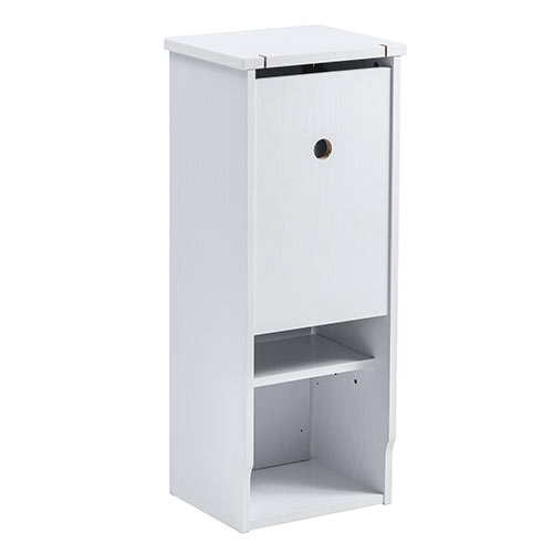 ルーター収納ボックス モデム収納 ラック ケーブルボックス コード収納 隙間収納 木製 扉付き ファックス台 電話台 FAX台 幅32cm ホワイト