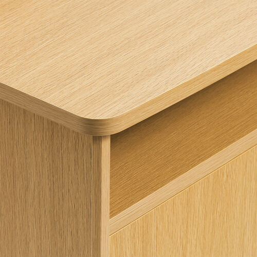 ルーター収納ボックス（モデム収納ラック・ケーブルボックス・コード収納・電話台・木製・扉付き・幅48cm・ライトブラウン）