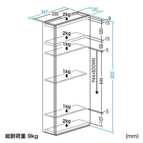 隙間収納ラック（幅13cm・奥行35cm・薄型・木製・隙間ラック・スリムボックス・ルーターボックス・キッチン・リビング・寝室・完成品・ダークブラウン）