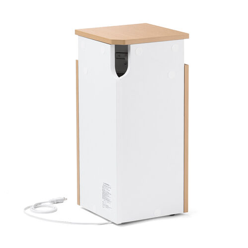 ルーター収納ボックス（コーナー設置タイプ・縦型・木製・スリム・壁面収納・幅26cm・コンセント付き・ケーブルボックス・電話台・FAX台・ライトブラウン） CB032LM サンワサプライ