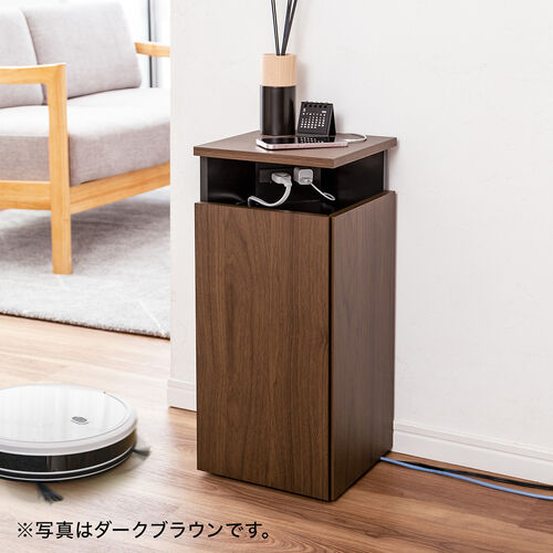 ルーター収納ボックス（コーナー設置タイプ・縦型・木製・スリム