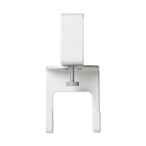 デスク クランプ フック ヘッドホンハンガー 固定 後付 Sサイズ フック2本 金属製 ホワイト