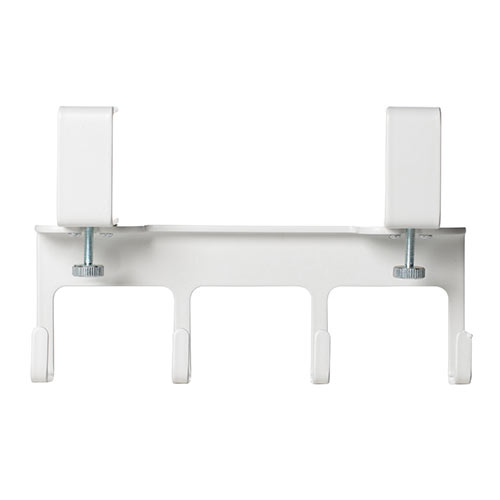 デスク クランプ フック ケーブルトレーハンガー 固定 後付 Mサイズ フック4本 金属製 ホワイト