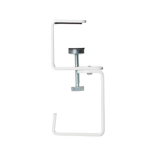 デスク クランプ フック ケーブルトレーハンガー 固定 後付 Mサイズ フック4本 金属製 ホワイト