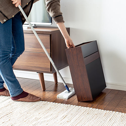 ケーブルボックス タップボックス ルーター収納 木製 ケーブル収納 大型タップ収納 スマホスタンド ダークブラウン